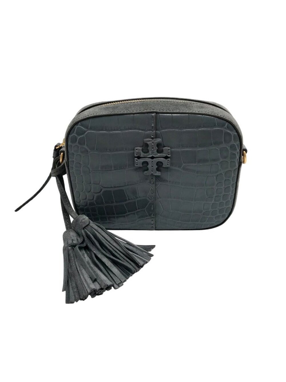 Tory Burch Bluestone Leather Mcgraw Embossed Camera Bag